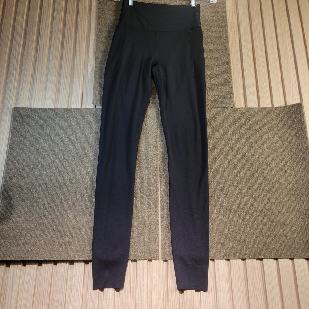 PINK Victoria's Secret Leggings Women S Black Good Rhinestone Logo High Rise